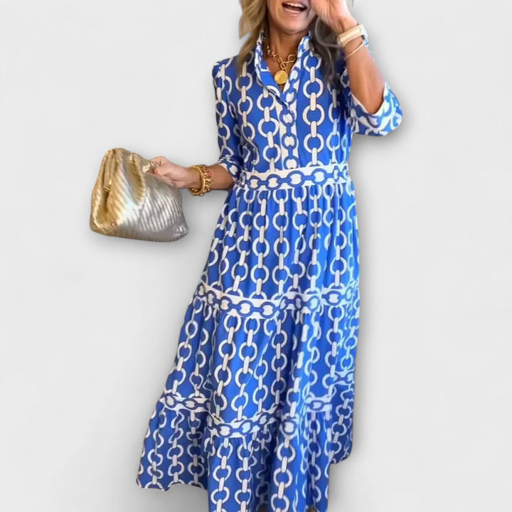 Printed Midi Dress – Women's Elegant Dress | Clarissa