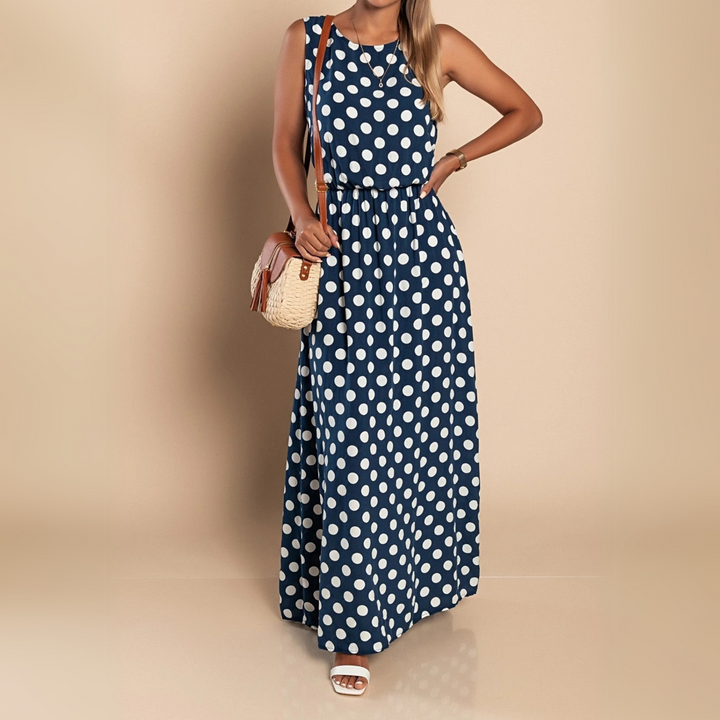 Polka Dot Smocked Maxi Dress – Women's Summer Dress | Celina
