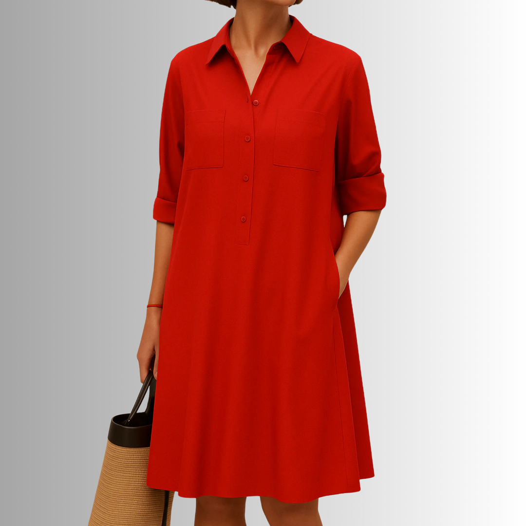 Button-Down A-Line Dress – Women's Elegant Dress | Sophia