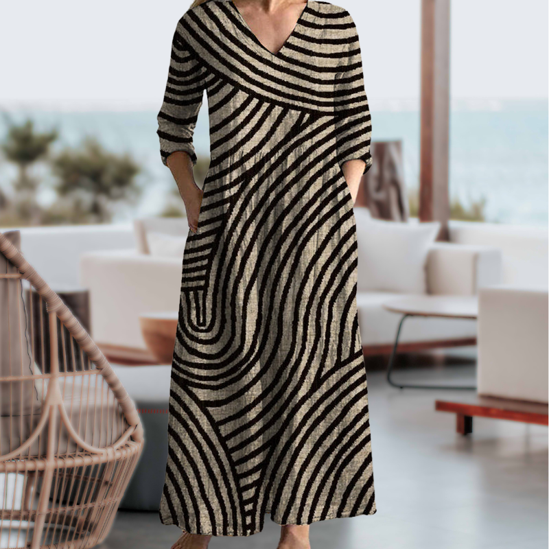 Printed Wrap Maxi Dress – Women's Casual Vacation Dress | Cecilia