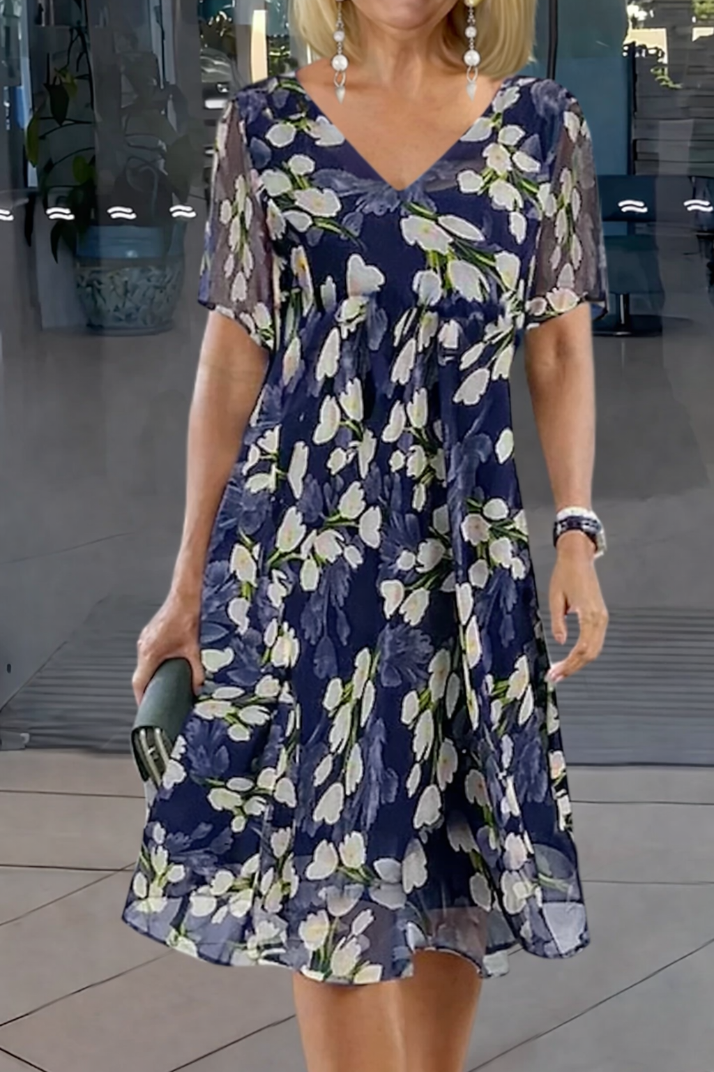 Floral Flutter Sleeve Midi Dress – Women's Summer Dress | Amara