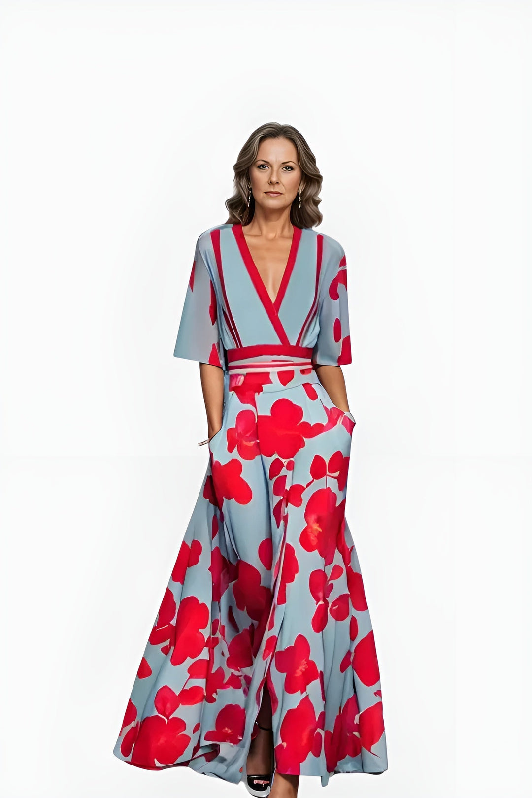 Floral Wrap Maxi Dress – Women's Casual Dress | Elvira