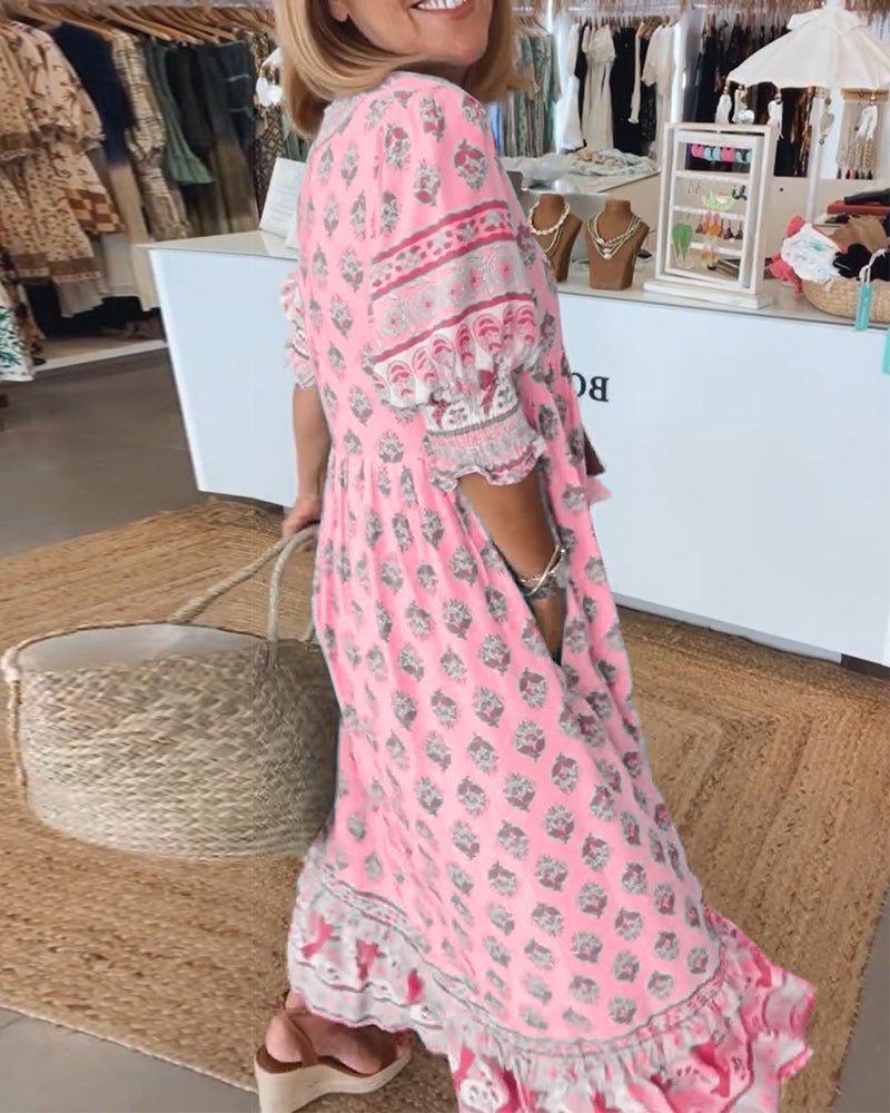 Boho Tassel Midi Dress – Women's Casual Dress | Sienna
