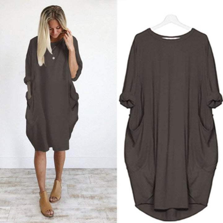 Pocket Midi Dress – Women's Casual Dress | Elara