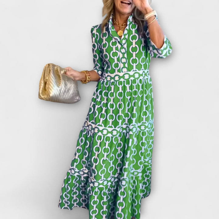 Printed Midi Dress – Women's Elegant Dress | Clarissa