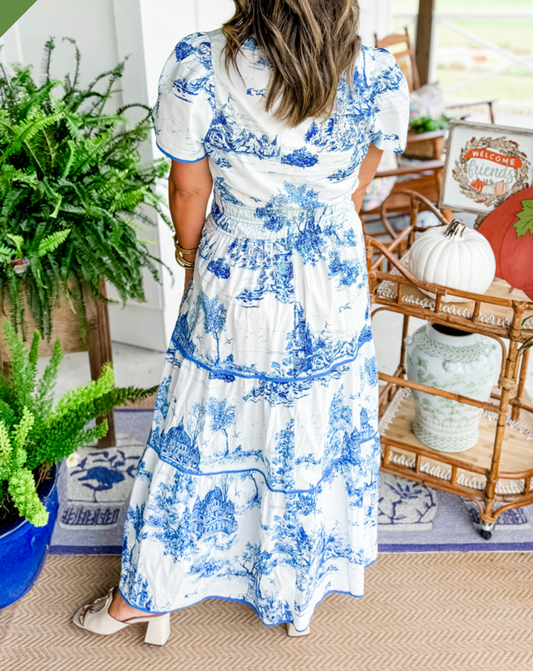 Printed Tiered Maxi Dress – Women's Casual Dress | Eliana