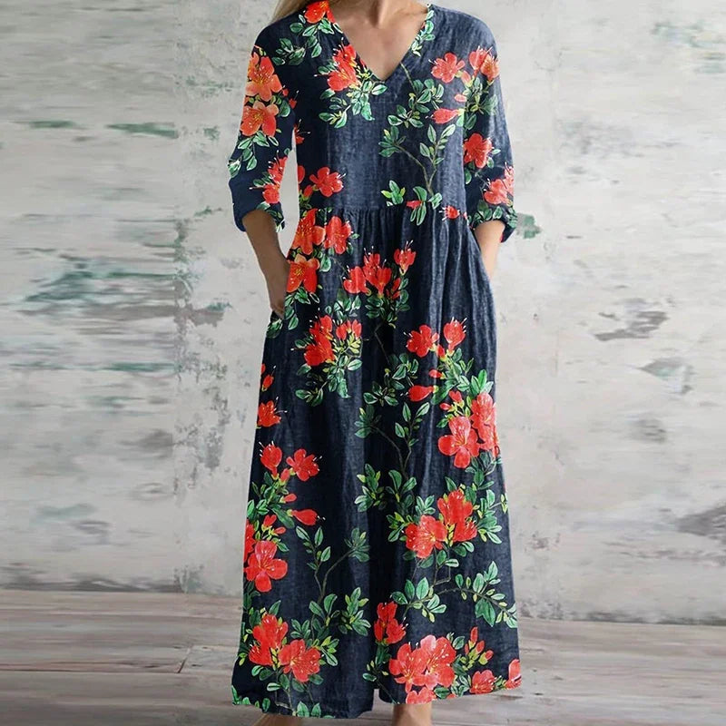 Patchwork Floral Maxi Dress – Women's Casual Summer Dress | Seraphina