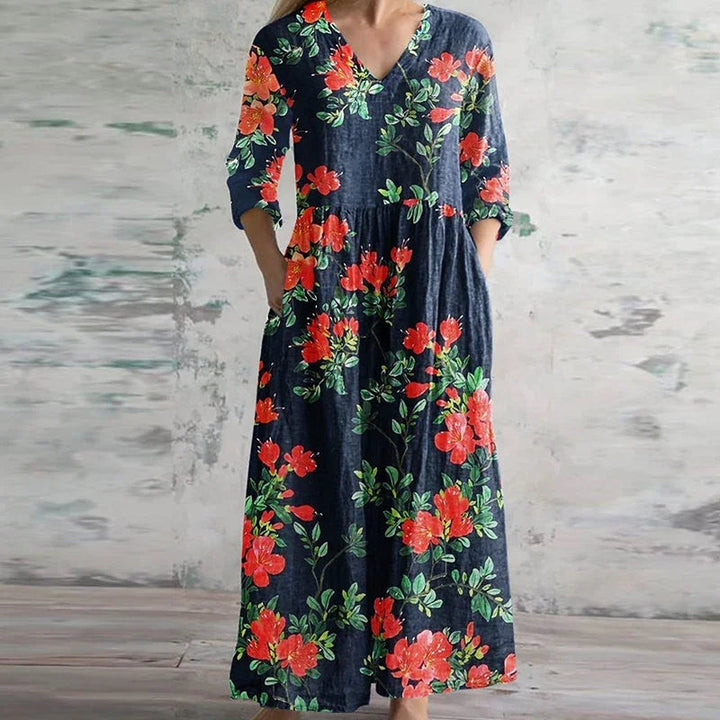 Patchwork Floral Maxi Dress – Women's Casual Summer Dress | Seraphina