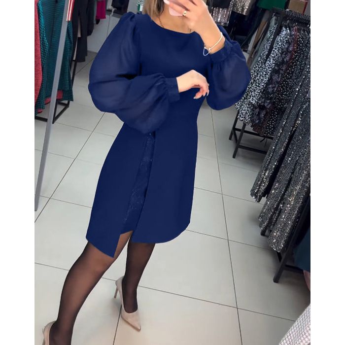 Puff Sleeve Midi Dress – Women's Elegant Dress | Ariana