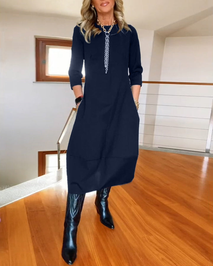 Pocket Midi Dress – Women's Elegant Dress | Callista