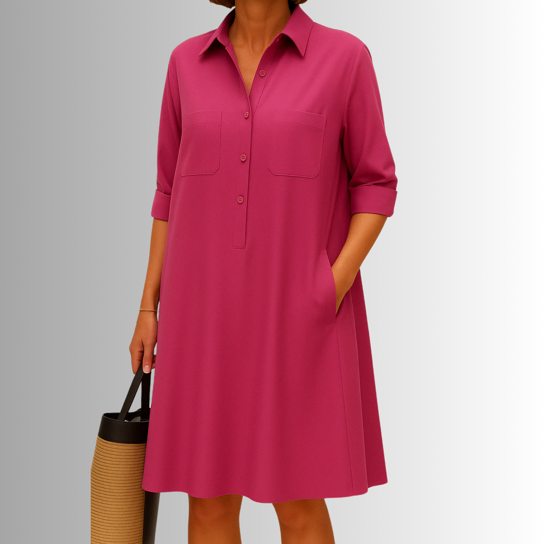 Button-Down A-Line Dress – Women's Elegant Dress | Sophia