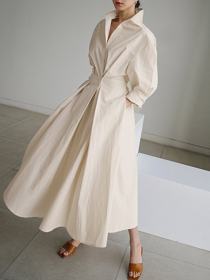 Shawl Collar Maxi Dress – Women's Elegant Dress | Seraphina