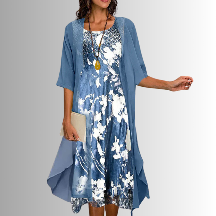 Floral Lace Trim Midi Dress – Women's Casual Summer Dress | Seraphina