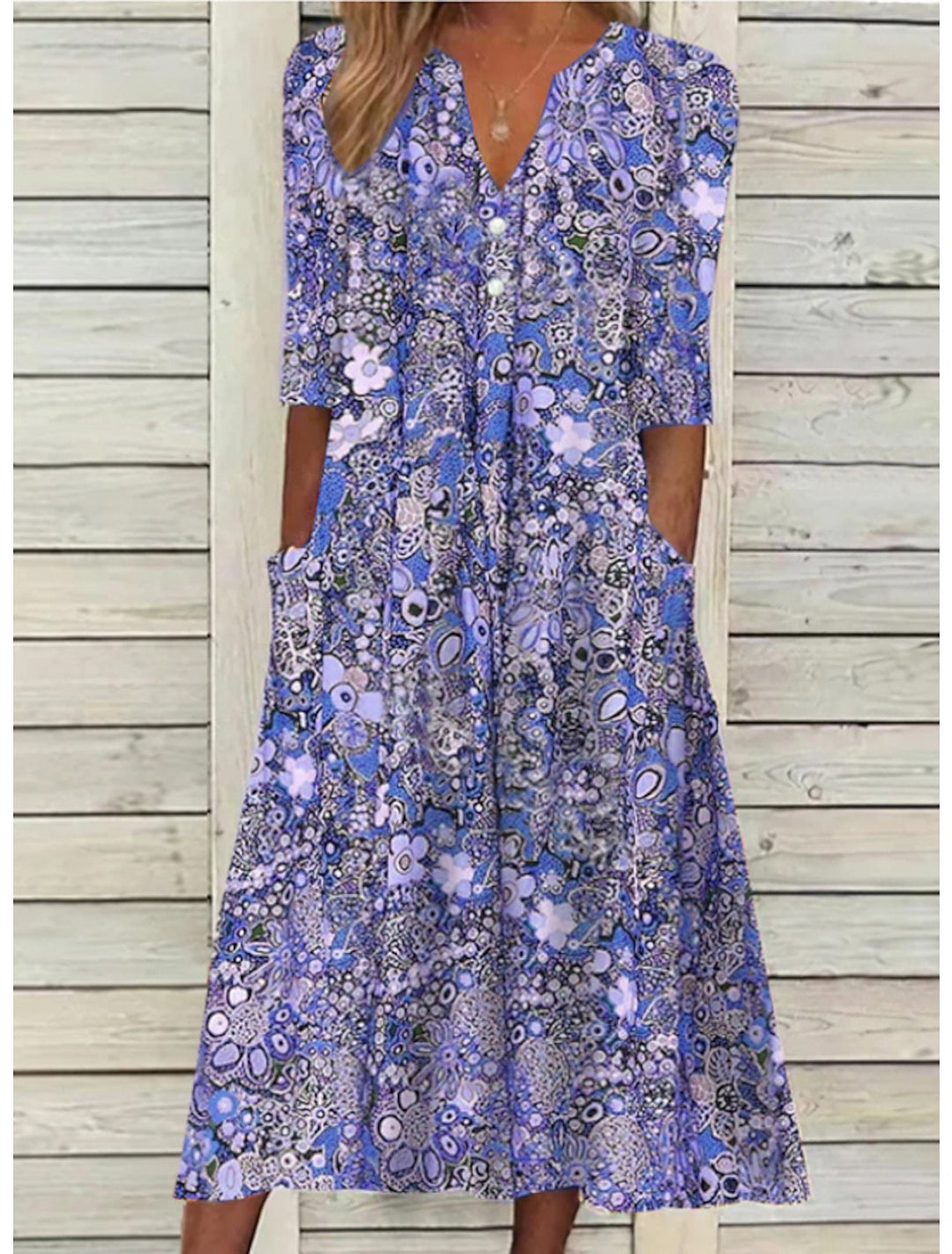 Floral Button-Down Maxi Dress – Women's Elegant Dress | Serafina