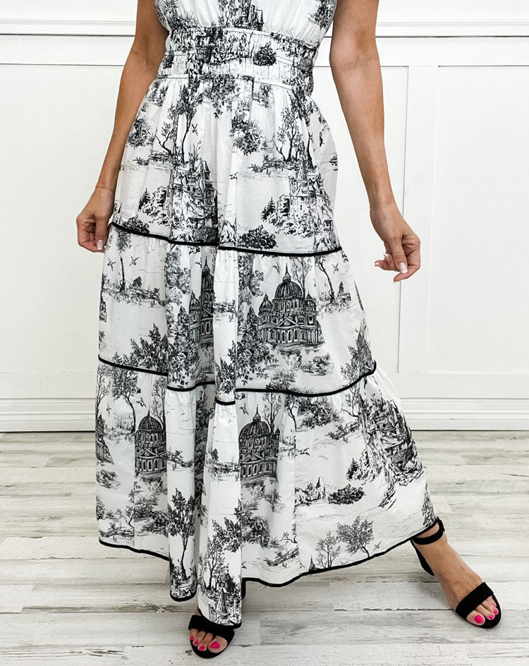 Printed Tiered Maxi Dress – Women's Casual Dress | Eliana