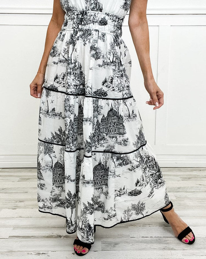 Printed Tiered Maxi Dress – Women's Casual Dress | Eliana