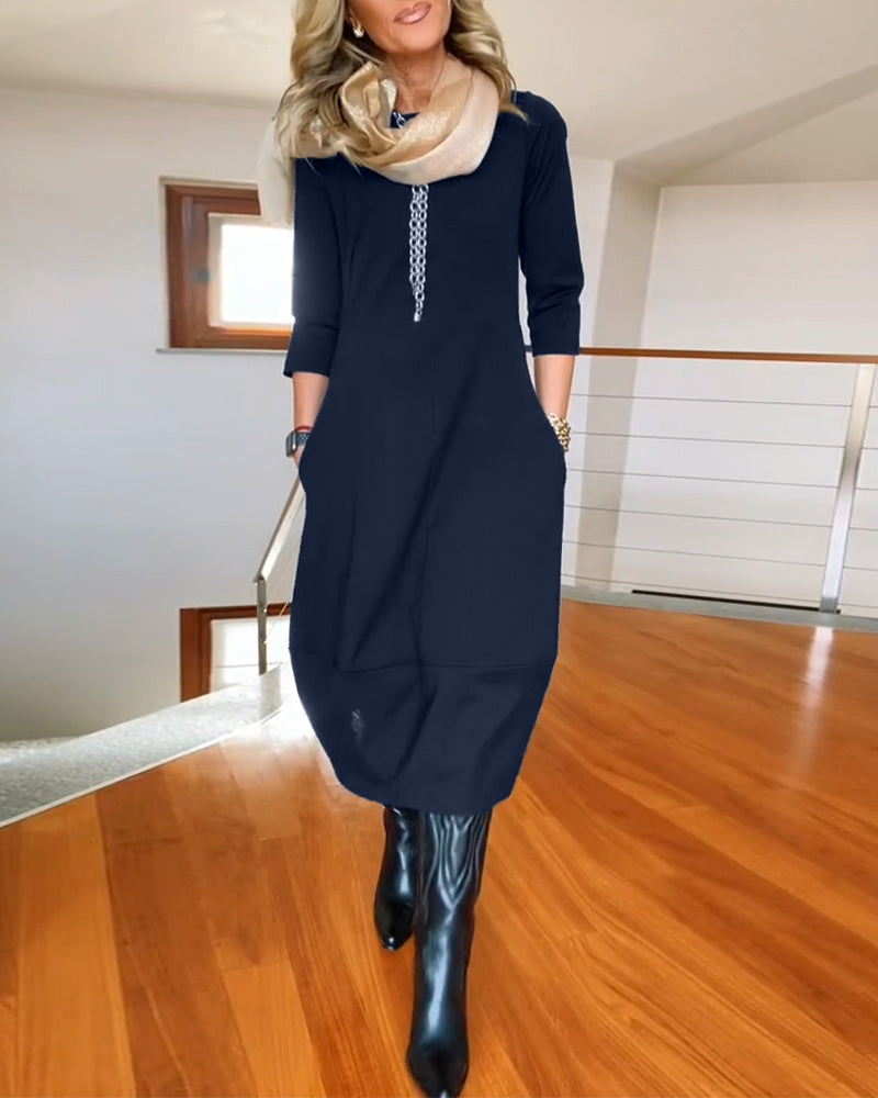 Pocket Midi Dress – Women's Elegant Dress | Callista