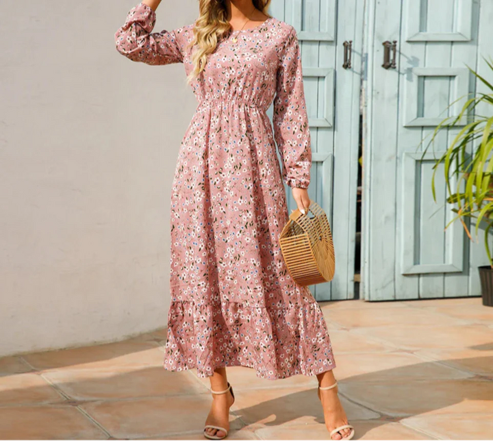 Floral Smocked Maxi Dress – Women's Casual Dress | Elara