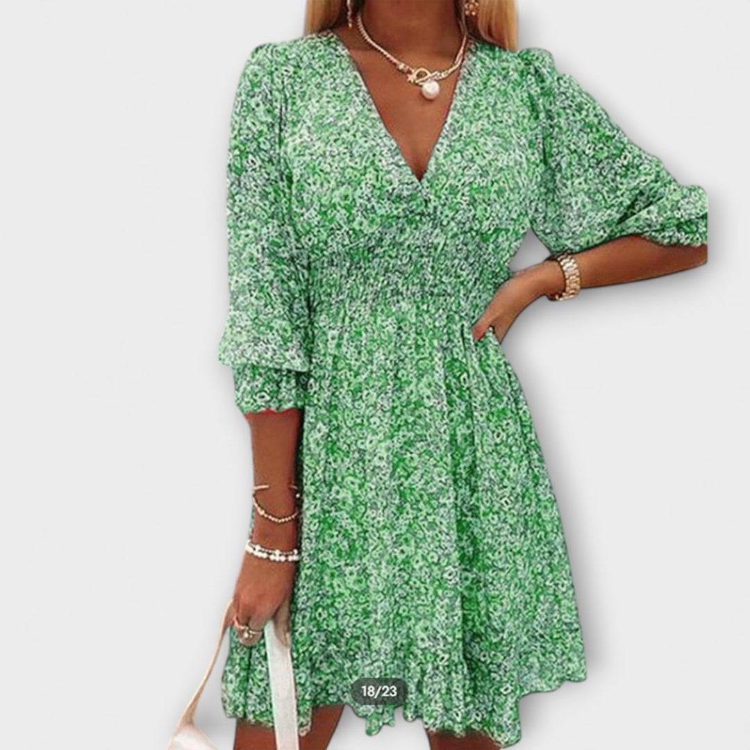 Floral Smocked Mini Dress – Women's Casual Dress | Elara