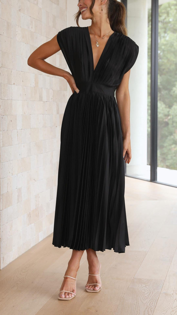 Tie Front Pleated Midi Dress – Women's Casual Summer Dress | Juliette