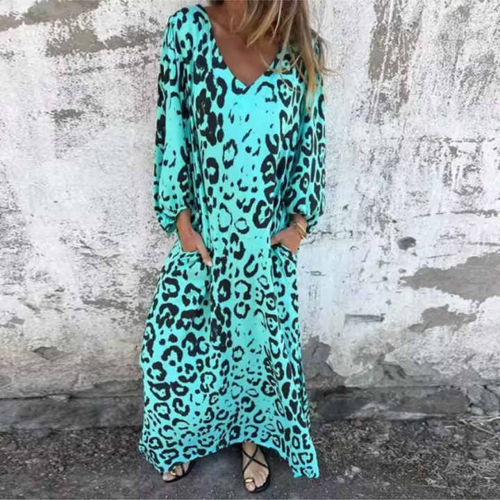 Printed Pocket Maxi Dress – Women's Casual Dress | Valentina