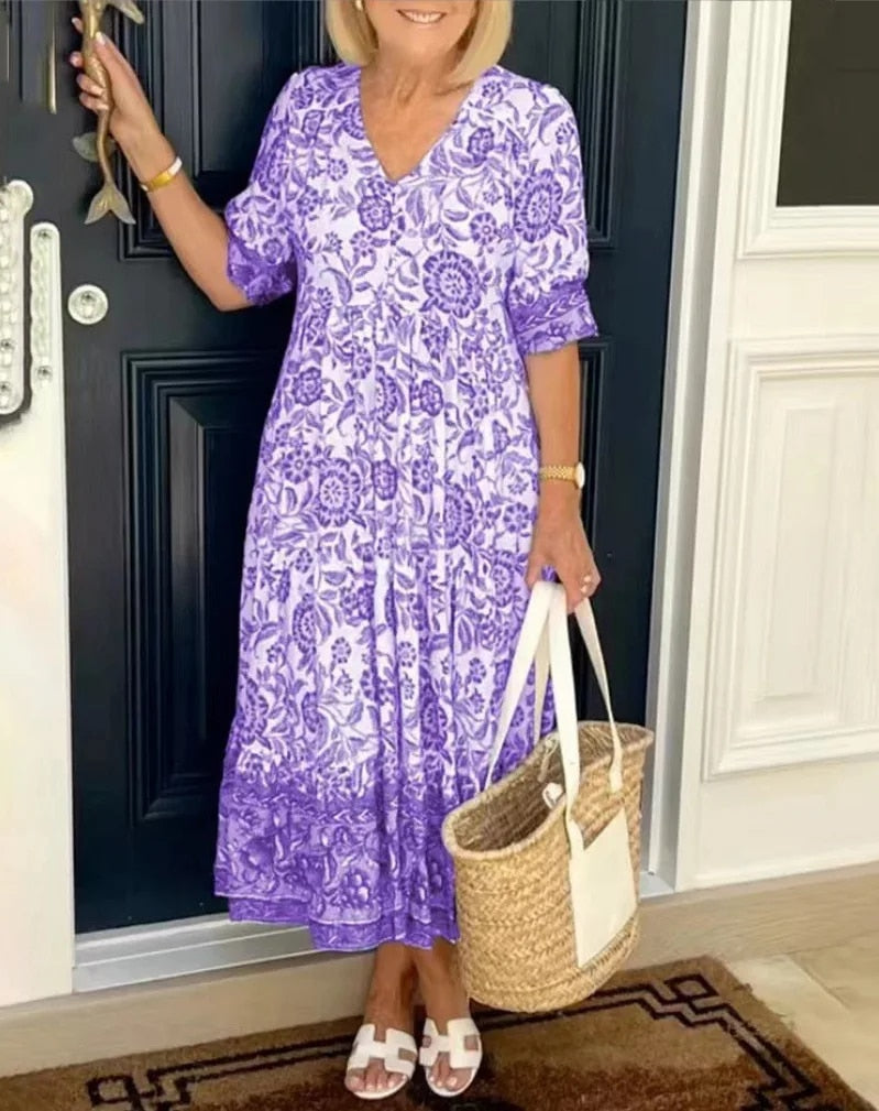 Floral Tiered Maxi Dress – Women's Casual Summer Dress | Vivienne