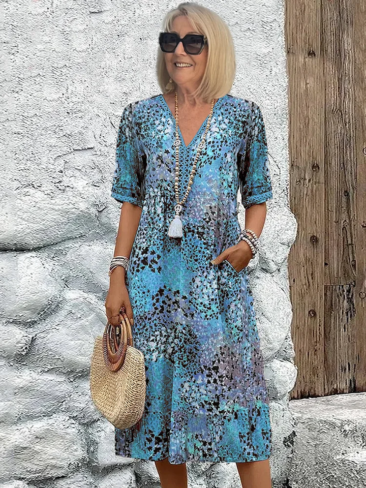 Floral Paisley Midi Dress – Women's Casual Dress | Vivienne