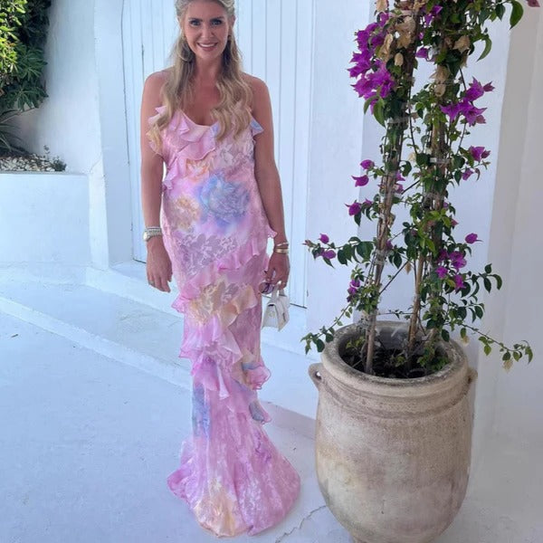 Floral Spaghetti Strap Maxi Dress – Women's Summer Dress | Seraphina