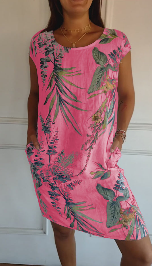 Floral Pocket Midi Dress – Women's Casual Dress | Seraphina