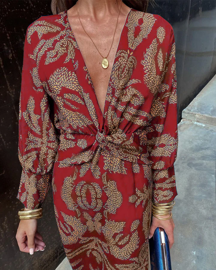 Printed Belted Maxi Dress – Women's Casual Dress | Seraphina