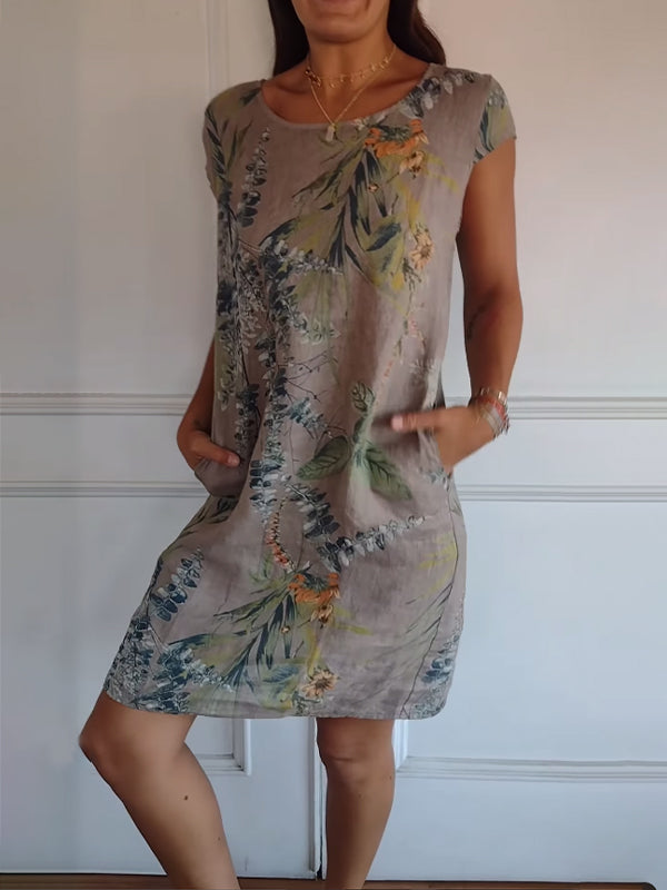 Floral Pocket Midi Dress – Women's Casual Dress | Seraphina
