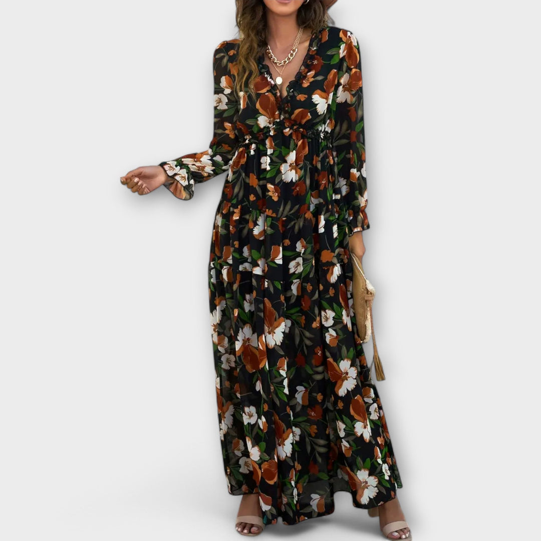 Floral Wrap Maxi Dress – Women's Casual Dress | Liora