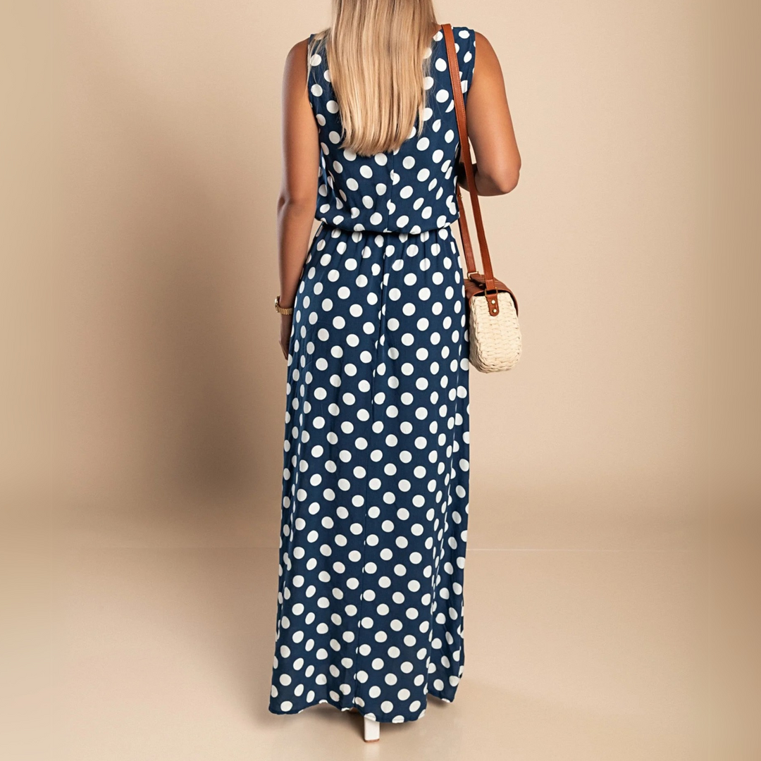 Polka Dot Smocked Maxi Dress – Women's Summer Dress | Celina