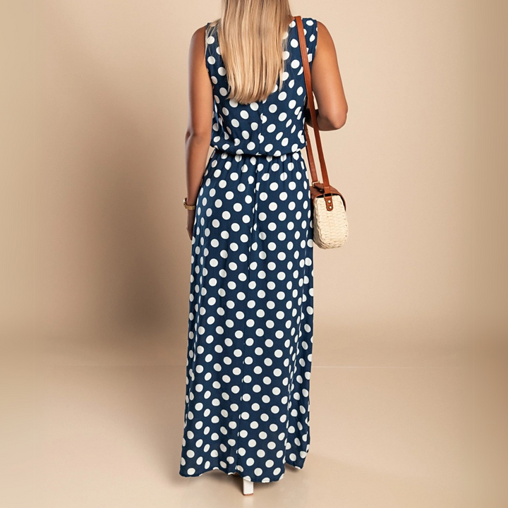 Polka Dot Smocked Maxi Dress – Women's Summer Dress | Celina