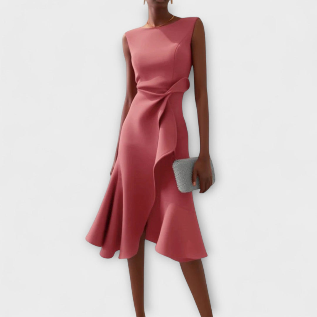 Satin One-Shoulder Midi Dress – Women's Cocktail Dress | Liora