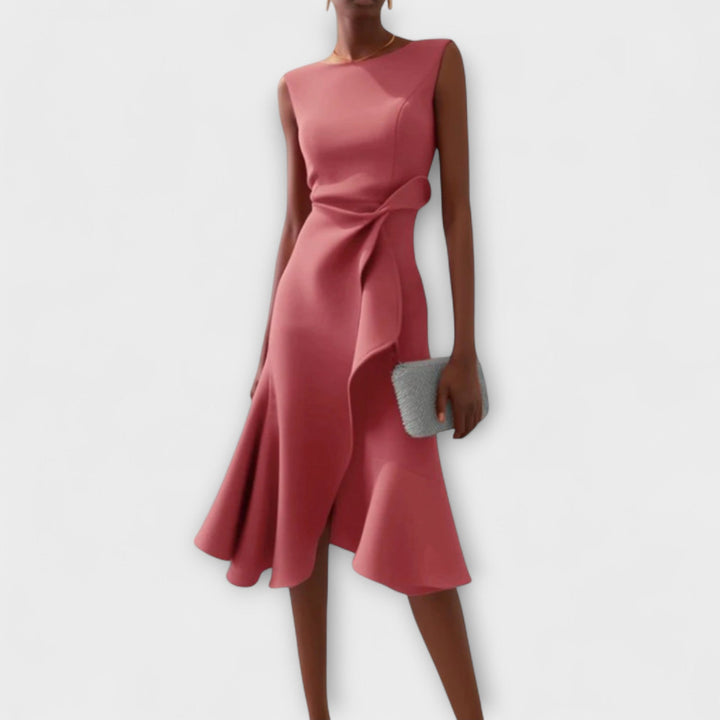 Satin One-Shoulder Midi Dress – Women's Cocktail Dress | Liora