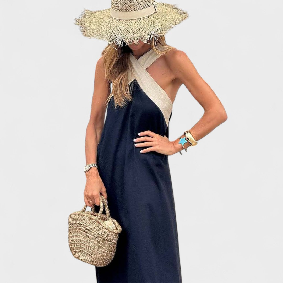 Halter Cross Neck Maxi Dress – Women's Casual Summer Dress | Celeste