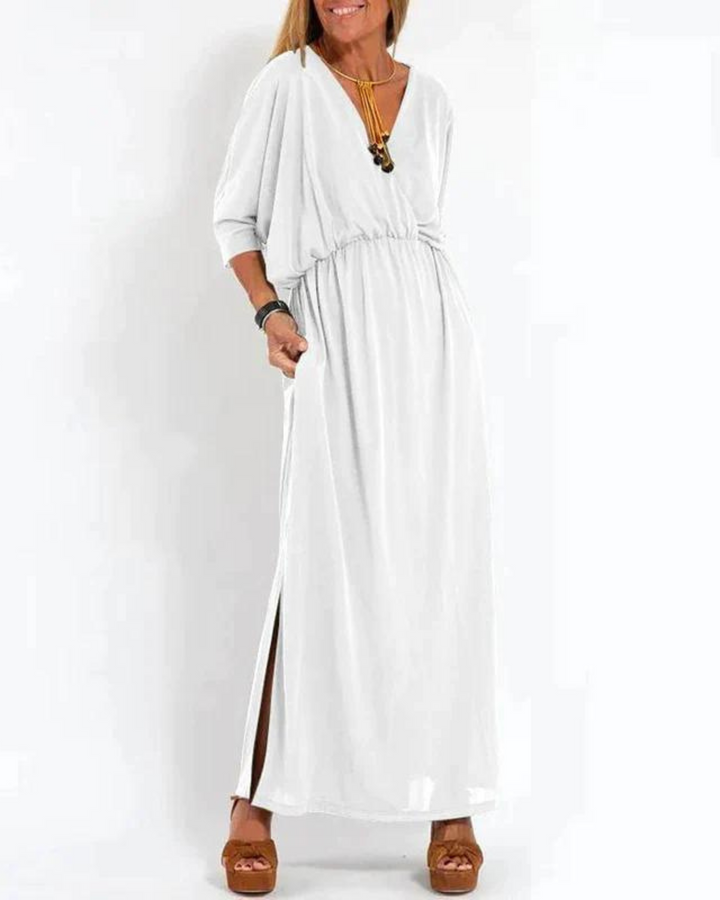 V-Neck Batwing Sleeve Maxi Dress – Women's Casual Dress | Seraphina