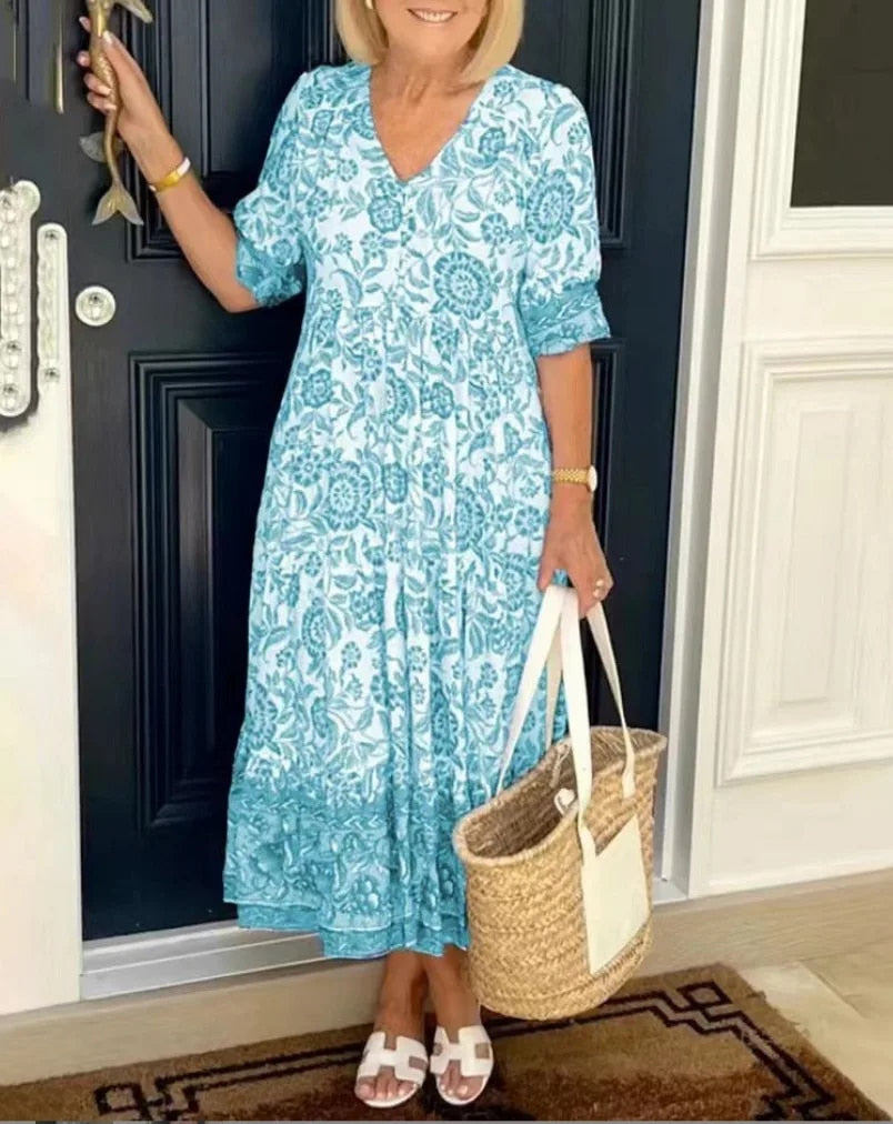 Floral Tiered Maxi Dress – Women's Casual Summer Dress | Vivienne