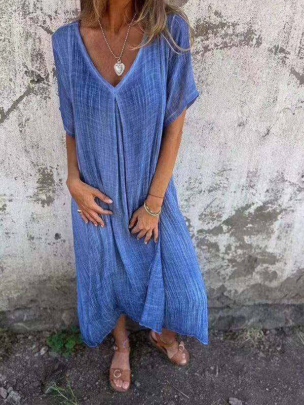 Linen Kaftan Midi Dress – Women's Casual Summer Dress | Isabella