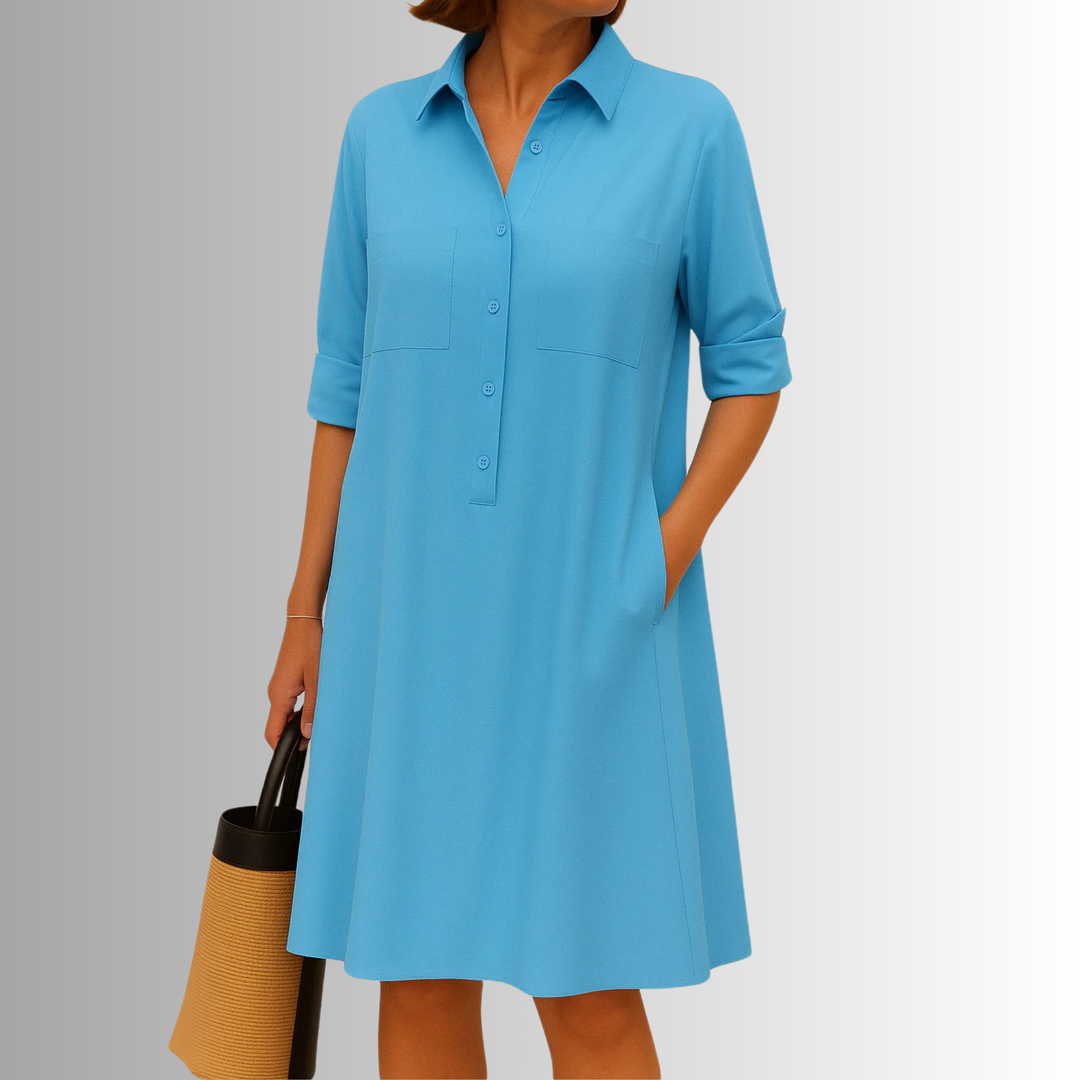Button-Down A-Line Dress – Women's Elegant Dress | Sophia
