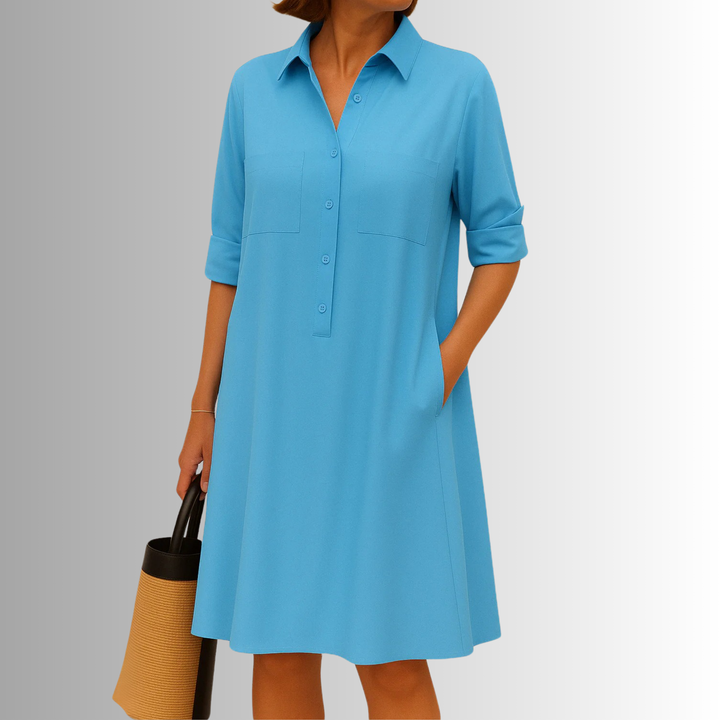Button-Down A-Line Dress – Women's Elegant Dress | Sophia