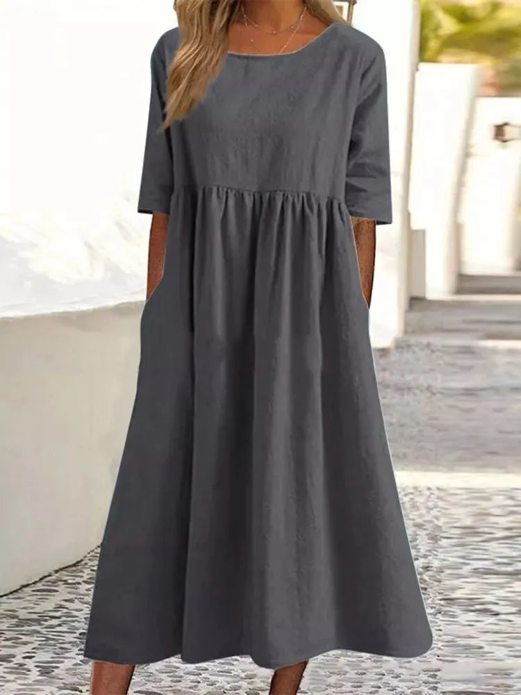 Smocked Maxi Dress – Women's Casual Dress | Elara