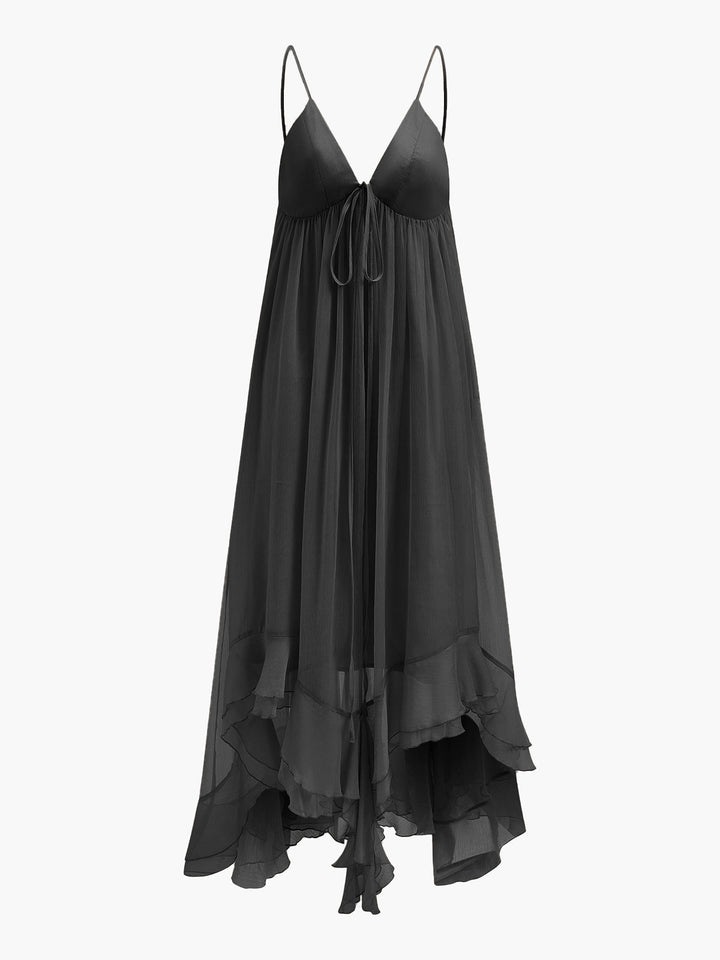 Chiffon Cape Sleeve Maxi Dress – Women's Evening Dress | Elysia