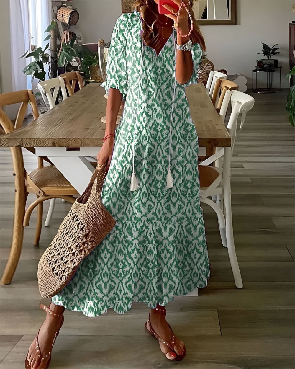 Floral V-Neck Maxi Dress – Women's Summer Dress | Isabella