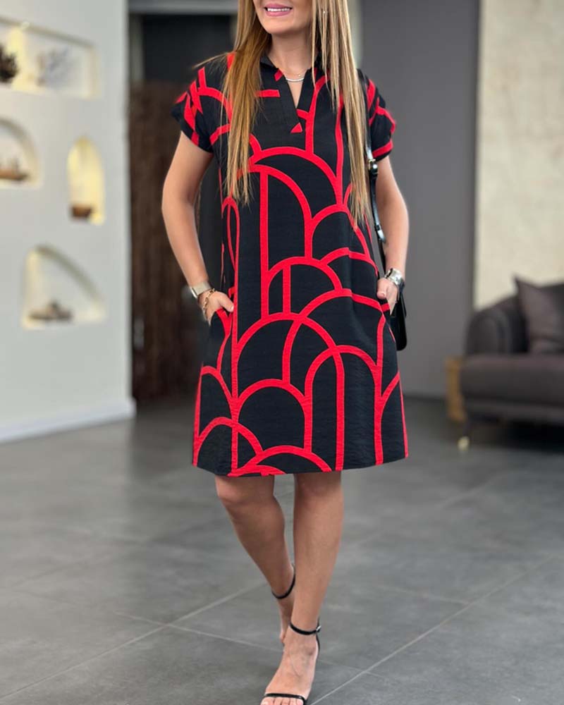 Printed Midi Dress – Women's Casual Day Dress | Elara