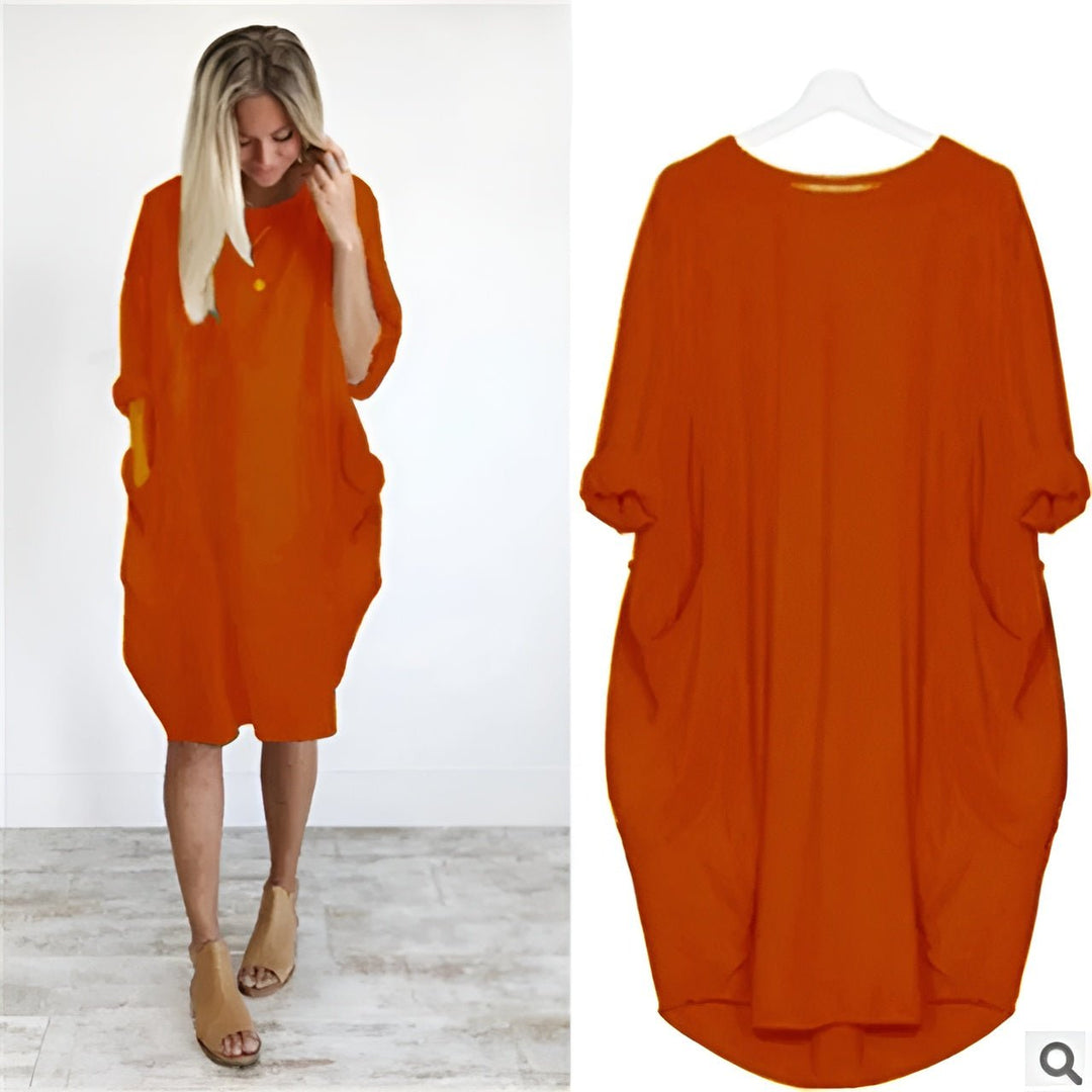 Pocket Midi Dress – Women's Casual Dress | Elara