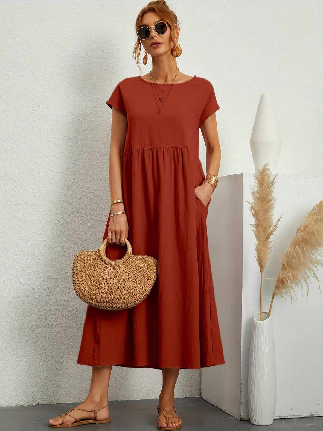 Smocked Maxi Dress – Women's Casual Summer Dress | Camille
