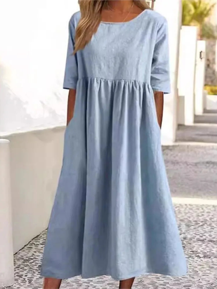 Smocked Maxi Dress – Women's Casual Dress | Elara