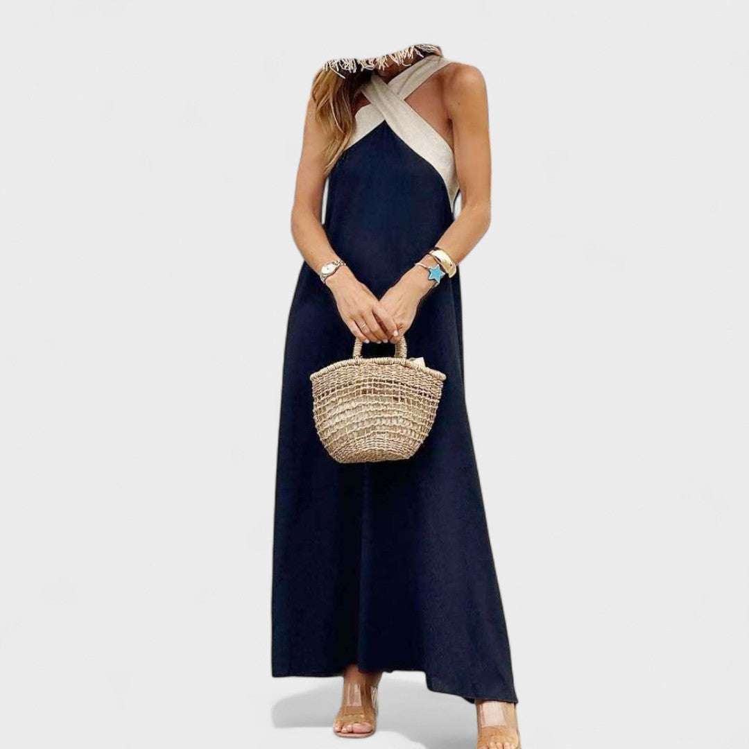 Halter Cross Neck Maxi Dress – Women's Casual Summer Dress | Celeste